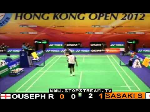 2012 Hong Kong Open R1 MS Sasaki Sho [5] (JPN) VS Rajiv Ouseph (ENG)