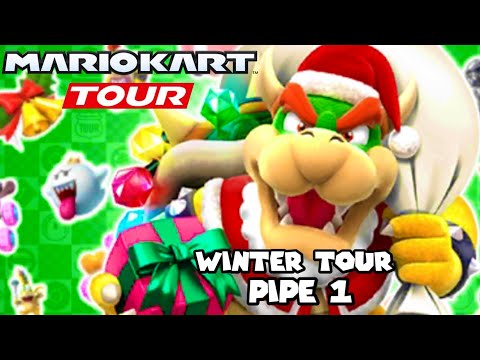 Winter Tour 2 Pipe 1: Bowser (Santa) - Mario Kart Tour