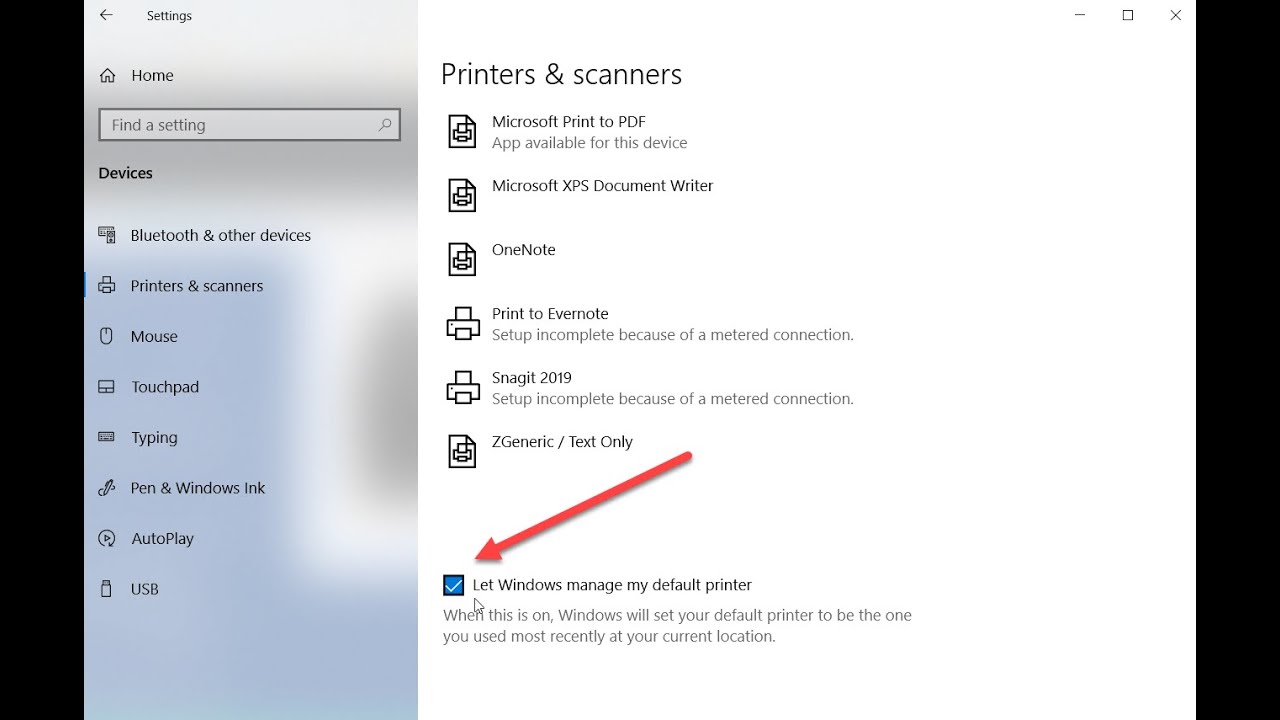 How to set Windows 10 to manage your Default Printer; for  KKSoft-10 applications. KKSoft.biz