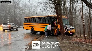 Driver arrested after allegedly causing school bus crash in Barre