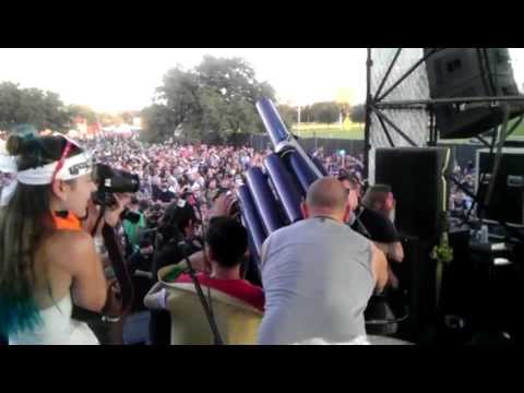 Ray Cappo (youth of today) fires Taco Cannon at FunFunFunFest7