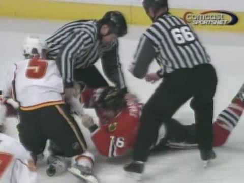 Mark Giordano vs Colin Fraser Jan 4, 2009
