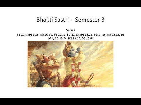 Bhakti Sastri Semester 3 Memorization verses