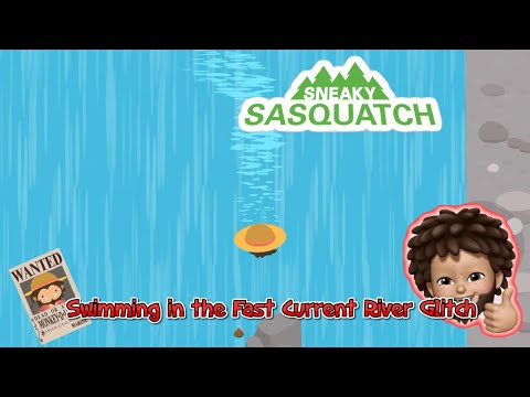 Sneaky Sasquatch - swimming in the fast current river Glitch