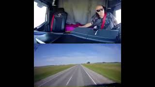 Trucker reaching for his bunk loses control and crashes