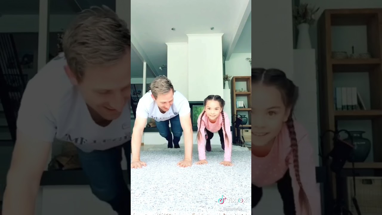 Plank Challenge Dad vs Daughter 💖 TikTok Trend #shorts Clarielle