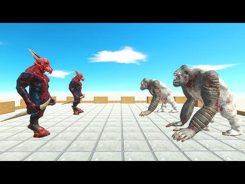 2 vs 2 TOURNAMENT WITH HP BAR 🦂🦍| ANIMAL REVOLT BATTLE SIMULATOR
