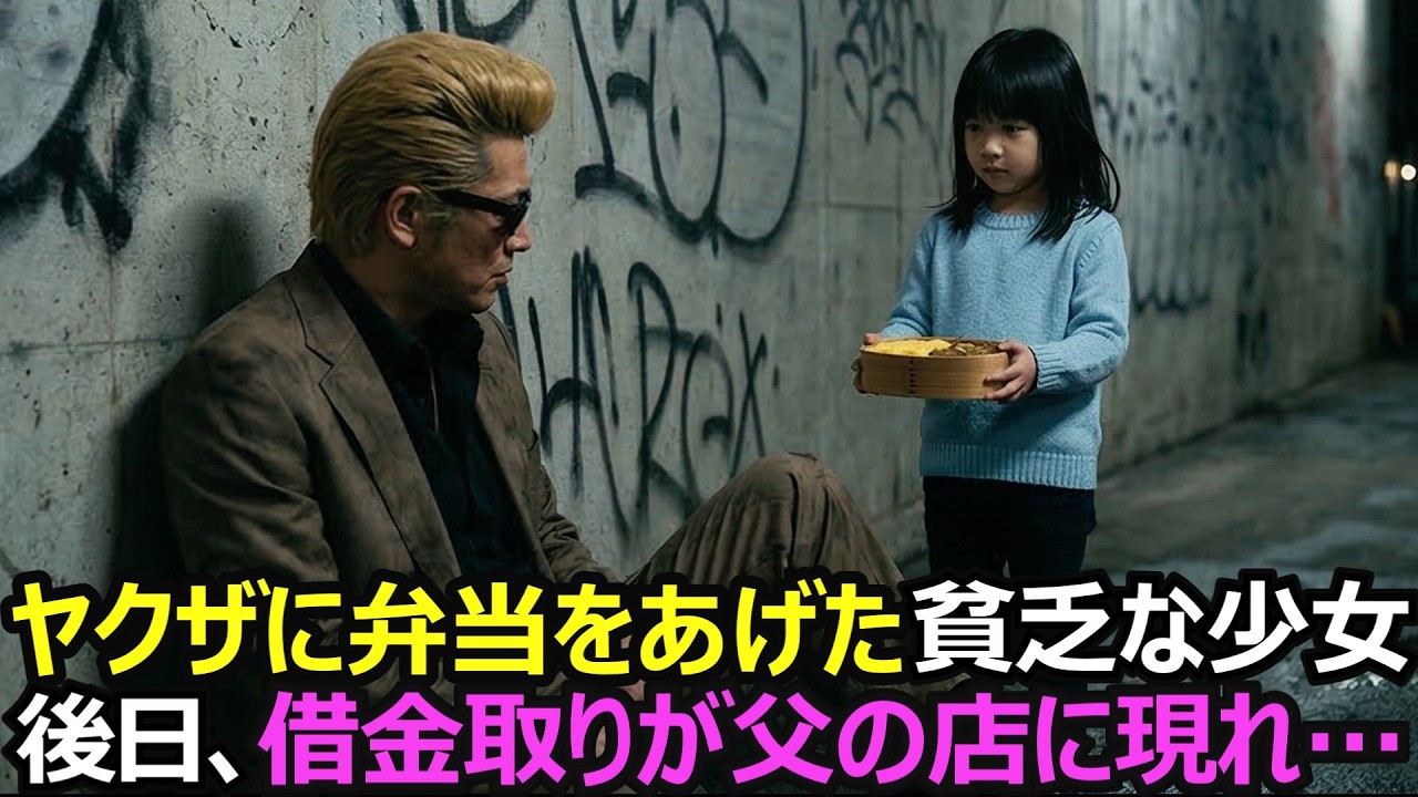 ヤクザに弁当を届け続けた貧乏な少女。ある日、廃業寸前の父の店に悪徳業者が乗り込んで...【感動する話】