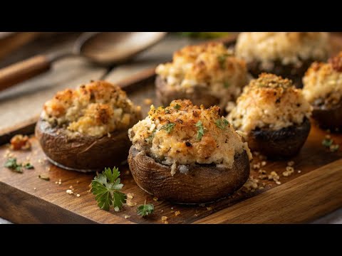 BAKE CHEESY MUSHROOMS WITH BACON AND ONIONS