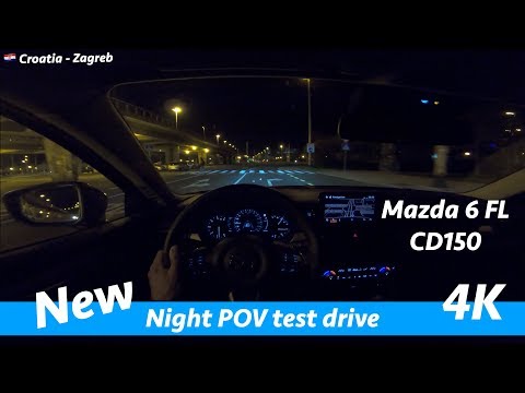Mazda 6 CD150 Revolution 2019 - night POV drive in 4K | Impressive main LED headlights!