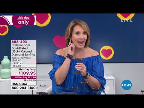 Colleen Lopez GoldPlated .33ctw Colored Diamond Earrings