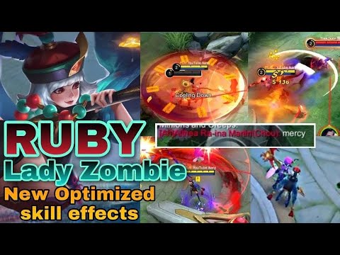 NEW RUBY Lady Zombie skill effects | New Season 22 | RUBY Gameplay | Mobile Legends✓