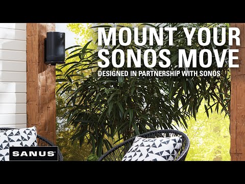 Sonos Move Wall Mount | SANUS DIY Indoor Outdoor Sonos Move Mounting Bracket | 5 Minute Install