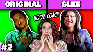 GLEE COVERS vs. ORIGINAL SONGS #2 | Vocal Coach Reacts