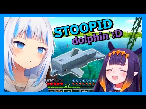 JazzyDucky Ch. - 【Hololive EN】 Gura's and Ina's relationship with dolphins in Minecraft