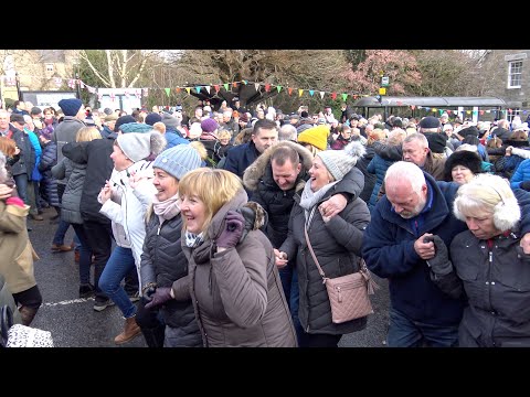 A Gay Gordons Ceilidh Dance in Pitlochry Perthshire Scotland with Andrew Knight Band, New Year 2020