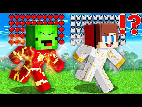 JJ and Mikey Became GODSPEED and FLASH in Minecraft Challenge - Maizen JJ and Mikey
