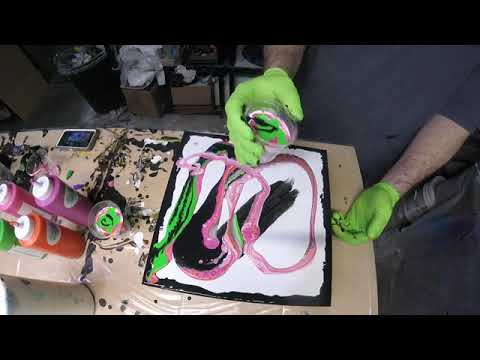 263 acrylic fluid art ribbon pour Pourage Posse Paints