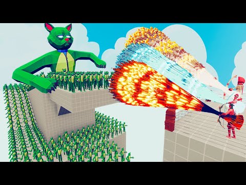 100x CAT ZOMBIE + 2x GIANT vs 3x EVERY GOD - Totally Accurate Battle Simulator TABS