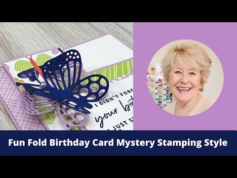 Fun Fold Birthday Card Mystery Stamping Style | Make A Card With Me