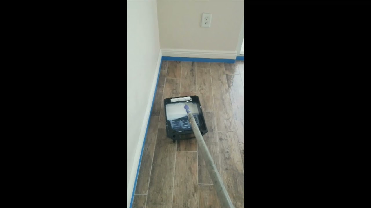 Application of GlazeGuard Gloss Sealer to Wood look Porcelain Tile