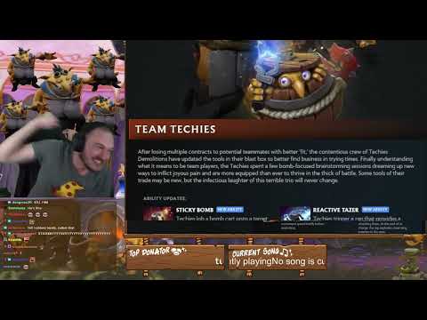 Slacks is so hyped because his predictions bout Techies new skill Sticky Bomb was right - 7.31 patch