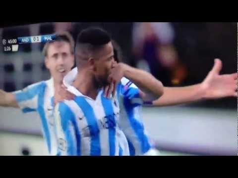 Golazo de Eliseu - Anderlecht vs Málaga 3/10/2012 Champions League