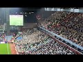 Hibernian fans singing at the end of the game against Villa