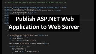 Publish ASPNET Web Application to Web Server