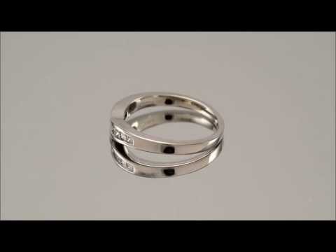 14ct White Gold 40pt Diamond Wishbone Half Eternity Ring - D6830