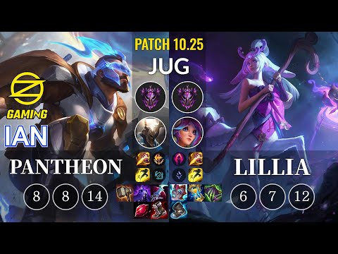 OZ Ian Pantheon vs Lillia Jungle - KR Patch 10.25