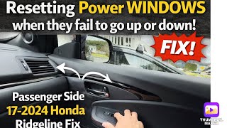 👉 Honda Ridgeline / Pilot Power Window NOT Working? Easy Reset Fix (2017–2024) 