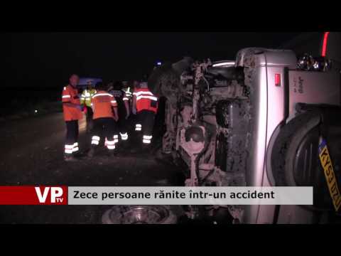 Zece persoane rănite într-un accident
