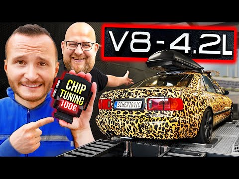 Marco TESTET 100€ CHIPTUNING an meinem Audi A8 V8 4.2L! (Prüfstand Halle77)