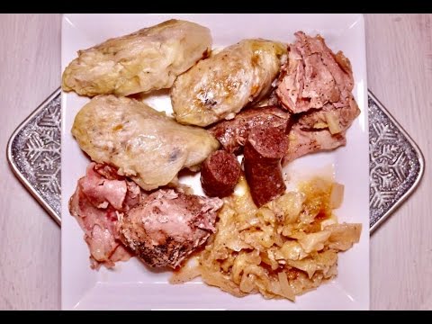 Kapama - winter recipe - meat, pickled cabbage and rice in clay pot