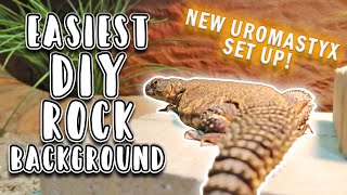 Uromastyx Geyri Set Up // Easiest DIY Rock Background Ever!