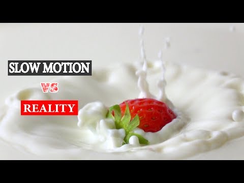 Slow Motion - Strawberry Splashing and Chocolate Pieces Falling into Milk - Slow Mo Guys TV