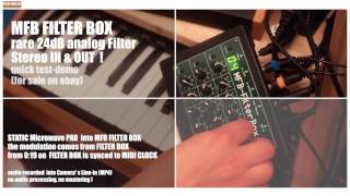 Video thumbnail for MFB FILTERBOX rare ANALOG STEREO FILTER 24dB quick Test demo by Rob World