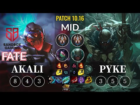 SB FATE Akali vs Pyke Mid - KR Patch 10.16