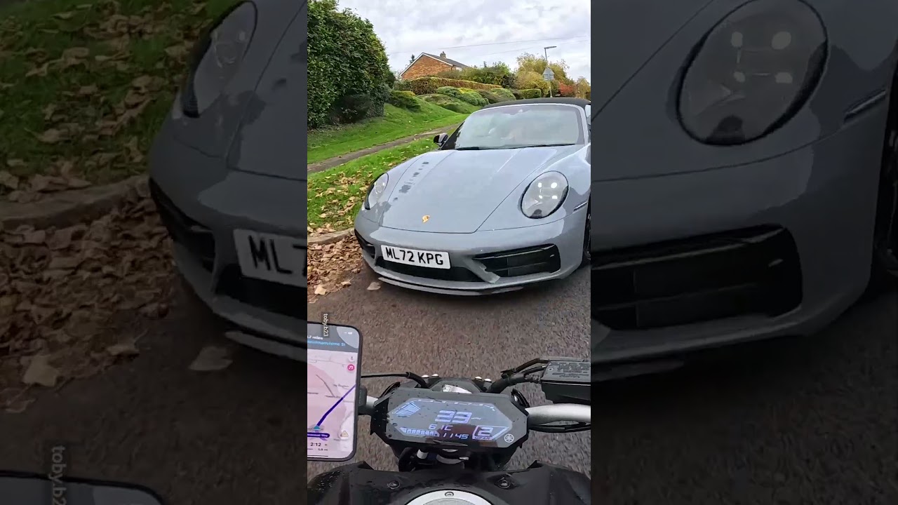 Motorbike Smashes Into Porsche! 😱