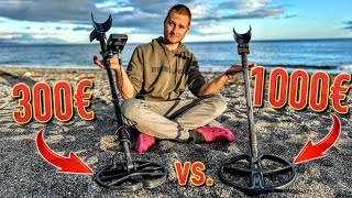 Welcher METALLDETEKTOR findet mehr GELD & SCHMUCK am STRAND?! (1000€ vs. 300€ Sc