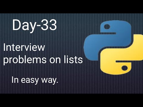 Python 45 Days Series Day 33 Interview Problems On List Python Tutorials