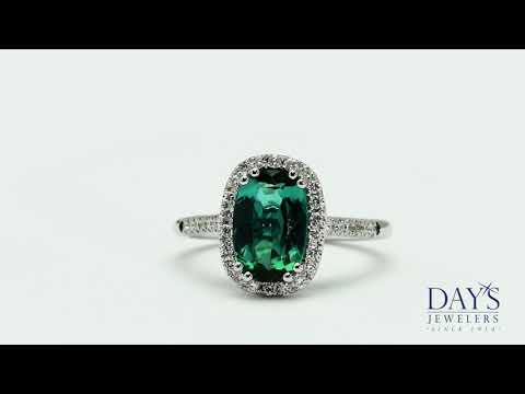 Green Tourmaline Ring in 14kt White Gold with Diamonds (1/4ct tw)