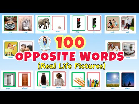 100 OPPOSITE WORDS for Kids | Opposites English Vocabulary for Beginners | Educational Video Toddler