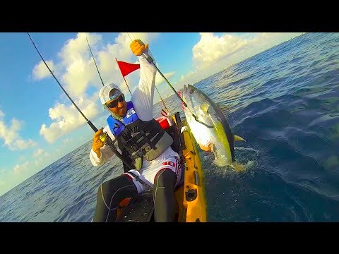 Shark Attack tuna on a kayak, South Florida Kayak Fishing