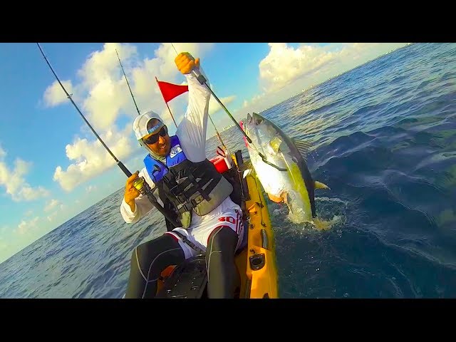 Shark Attack tuna on a kayak, South Florida Kayak Fishing