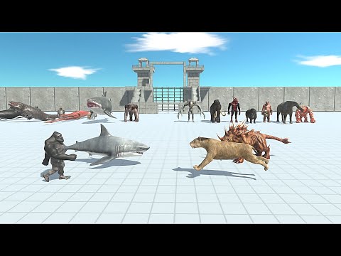 2 VS 2 AQUATICS WITH MUTANT VS INFERNALS WITH PREHISTORIC MAMMALS - Animal Revolt Battle Simulator
