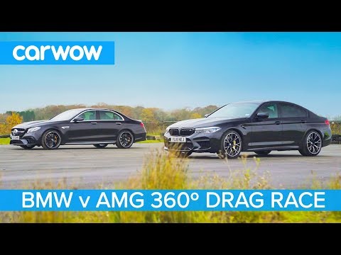 BMW M5 Competition vs AMG E 63 S - 360° DRAG & ROLLING RACE