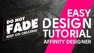 Affinity Designer Tutorial for Beginners - Easy Affinity Designer Graphic Design
