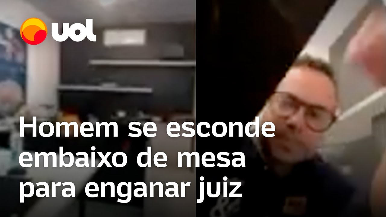 Advogado e cliente tentam enganar juiz e homem se esconde embaixo de mesa em audiência; veja vídeo